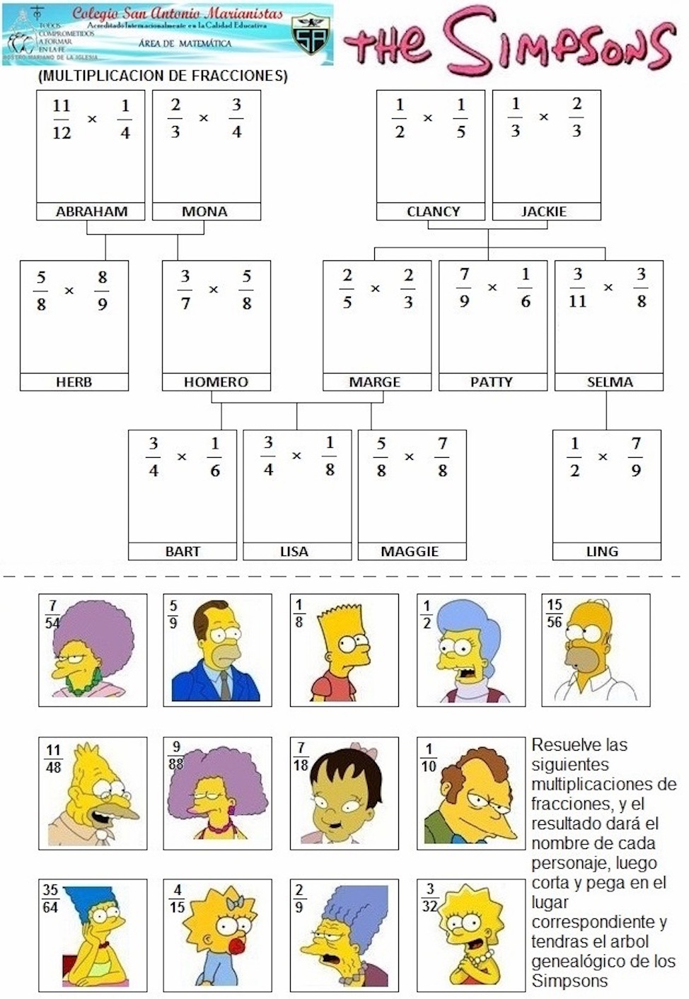 Simpsons Family MULTIPLICACION DE FRACCIONES