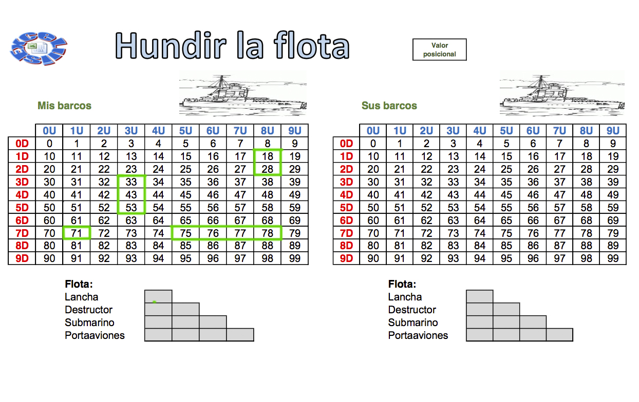 Juego matemático: HunDir la flOtA - La libreta piruleta