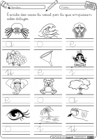 Escritura vocales Montessori