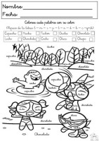 colorea cada palabra con su color letras -l-m..