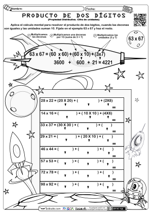Producto Bidígitos por Distributiva con unidades 01
