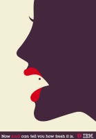 Noma Bar chicken lips IBM ad optical illusion