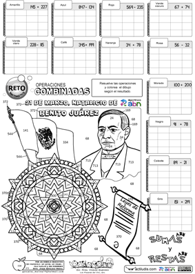 Operaciones combinadas - suma y resta 3 ABN