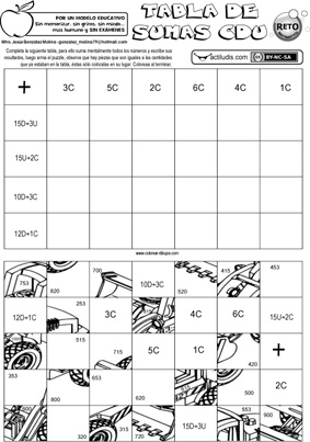 Tabla de sumas 3 puzzles