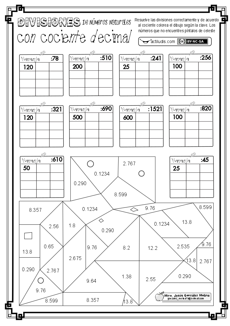 Division de numeros naturales con cociente decimal 2 ABN