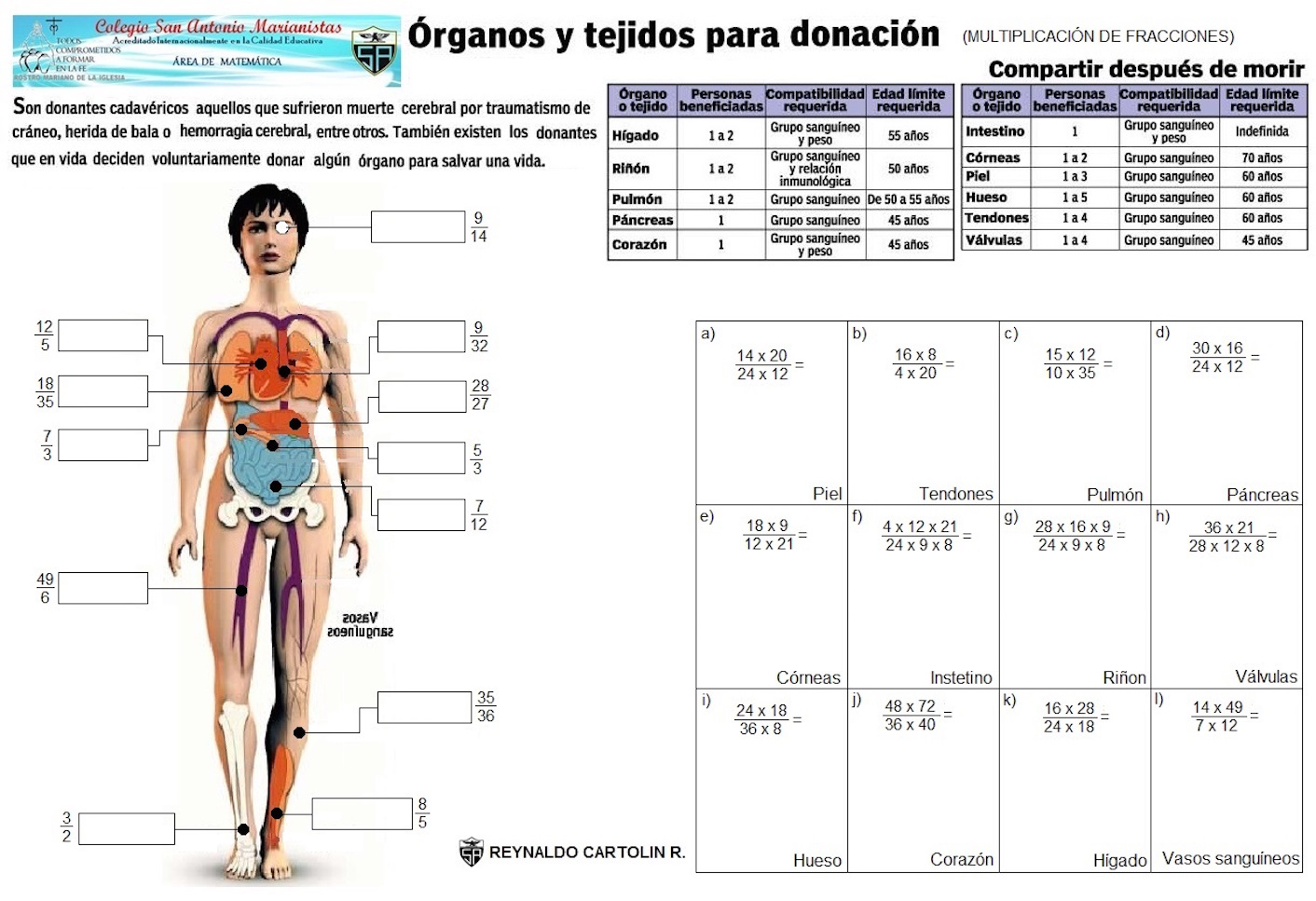 Donación - multiplicación de fracciones