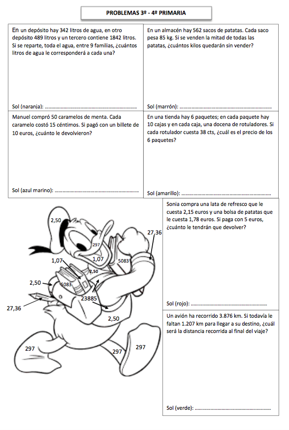 Problemas 3 y 4 Primaria