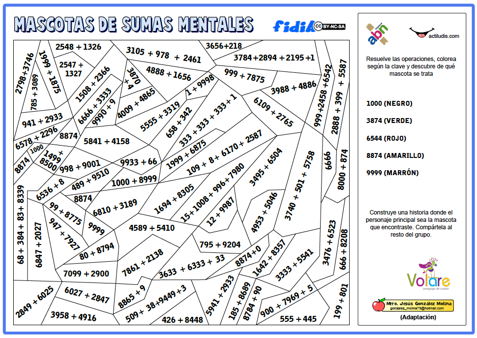 Sumas mentales - Actiludis