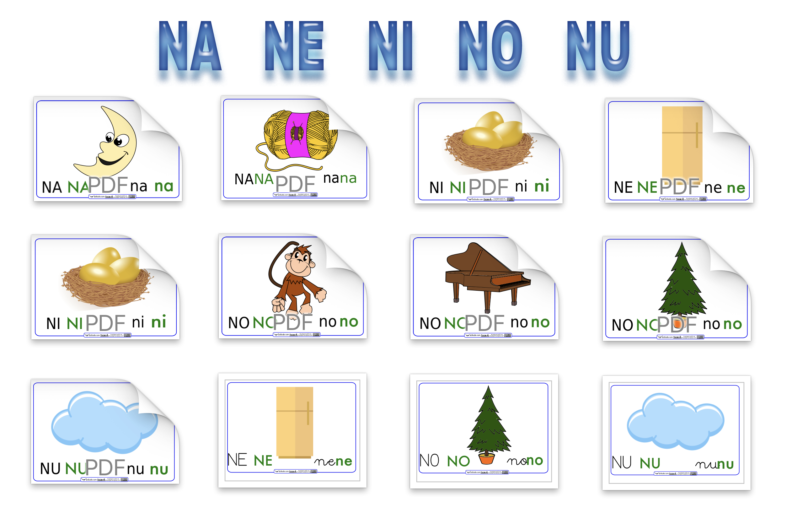 Dibujos Con Silabas Na Ne Ni No Nu Actiludis