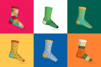 Socks Realistic Multicolored Design Concept