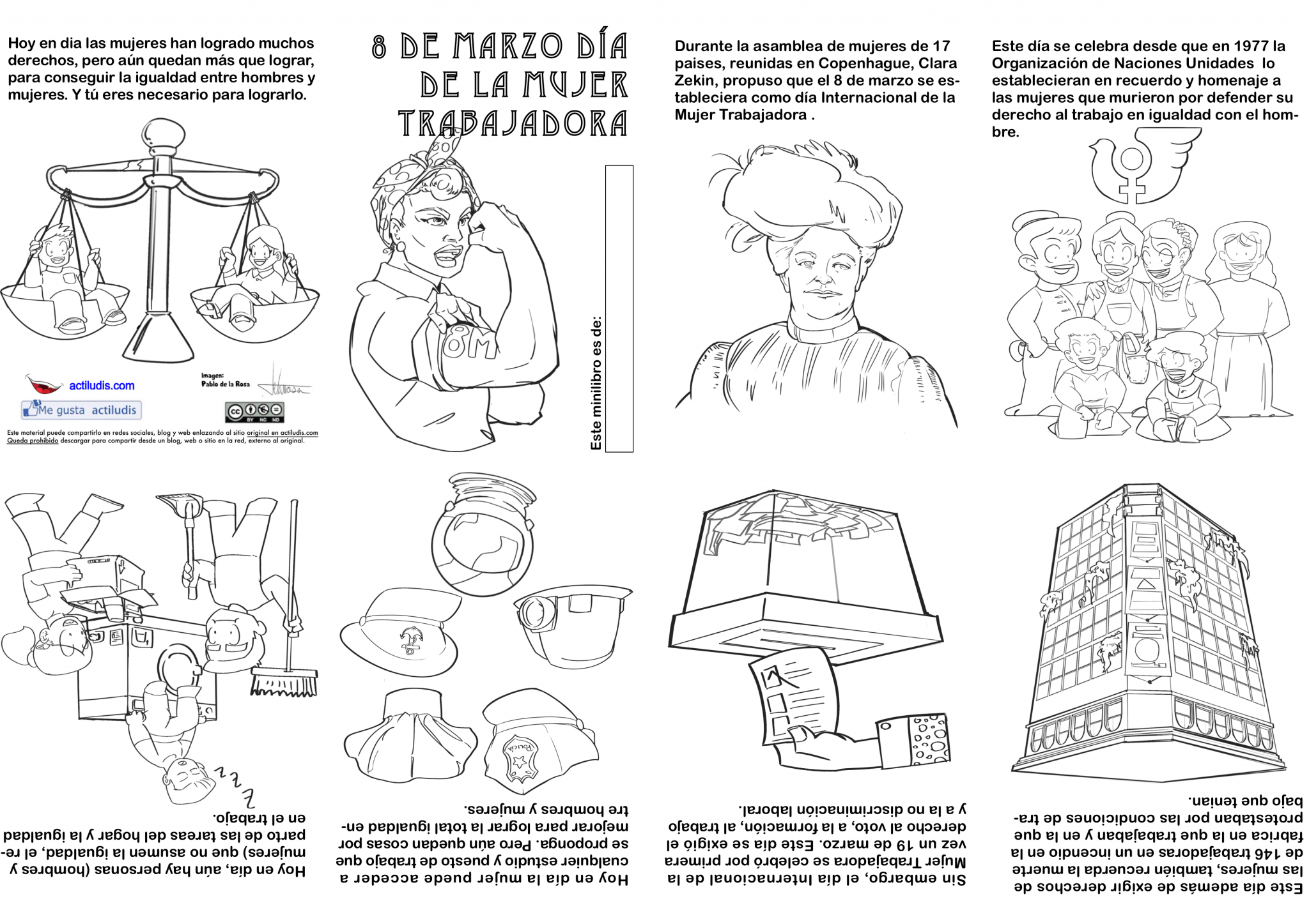 Mini libro 8 de marzo día Internacional de la Mujer Trabajadora - Actiludis